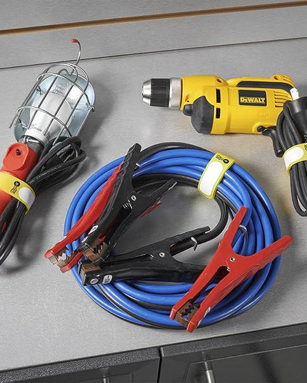 Wrap-It Storage Cinch-Straps, 12" 16 Pack (Yellow), Features Metal Buckle and Label for Cord Identification, Reusable Multi-Purpose Securing Cable Straps, Cord Wrap, Cord Organizers