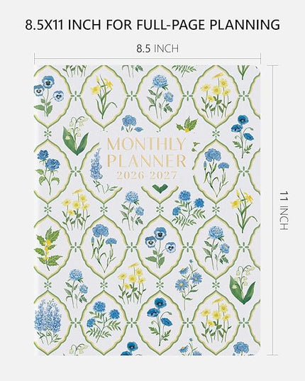 Monthly Planner 2026-2027, Jotsome 18 Months Calendar Planner from January 2026 to June 2027, 8.5"x11", Sewing Binding, Soft Cover, Daily Monthly Personal Planner for School Plan, Study and Schedule, Multi