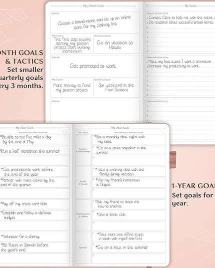 Legend Planner Hourly Schedule Edition – Deluxe Weekly & Daily Organizer with Time Slots. Time Management Appointment Book Journal for Work & Personal Life, Undated, A5 Hardcover – Rose Gold, Debossed