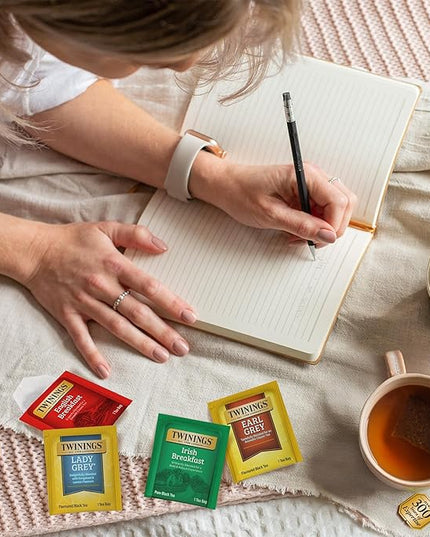 Twinings Variety Pack Black Tea Bags, 20 Count (Pack of 4), Includes English Breakfast, Earl Grey, Irish Breakfast, and Lady Grey, Caffeinated, Enjoy Hot or Iced, 80 Teabags
