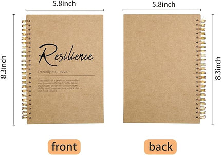 Inspirational Spiral Notebook,Inspirational Journal,Inspirational Journal for Women Men Writing,Resilience Spiral Notebook 8.3×5.5 Inch Kraft Paper