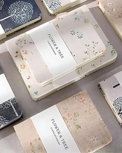 Pocket Notebook, Floral Linen Journal, Similar Embroidered, Notebooks 4x6, Lay Flat Sketchbook, A6 Notebook, Hardcover, Lined & Unlined Notebook, Apricot
