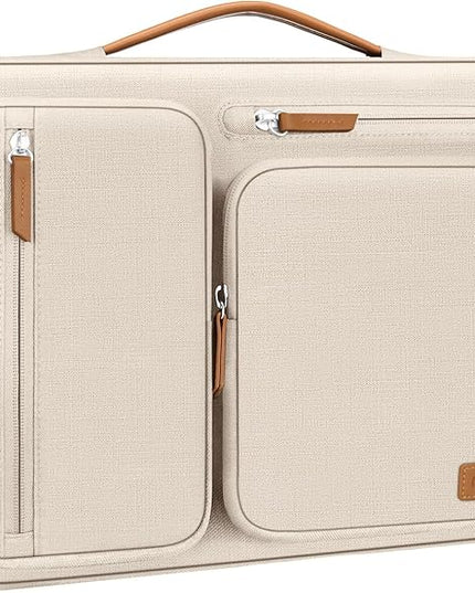 MOSISO 360 Protective Laptop Case 13.3 inch, 13-13.3 inch Laptop Sleeve Compatible with MacBook Air/Pro 13 / Pro 14,HP Dell Acer ASUS,Side Open Carrying Case with 4 Zipper Pockets&Handle, Sand