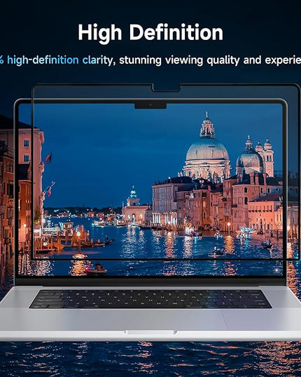 Mamol Privacy Screen for MacBook Pro 16 Inch (2021-2025, M1, M2, M3, M4) - A2991 A2485 A2780, MagicSuction™ Removable Vacuum Adsorption Anti Spy,Anti Glare Anti Blue Light Filter