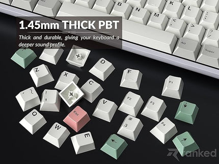 Ranked Dye Sublimation Premium Keycap Set | 1.45 mm Thick PBT | Cherry Profile for Custom Mechanical Keyboard (9009, 169 Keys)