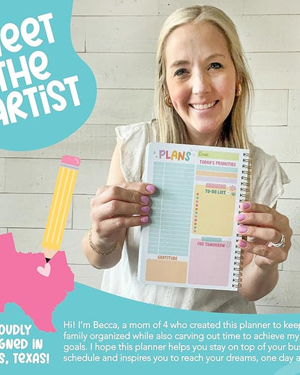 Undated Daily Planner Notebook - Undated Planner Notebooks, Daily To Do List Planners, To Do List Notebook for Work Organization, Day Schedule Planners for Kids and Adults