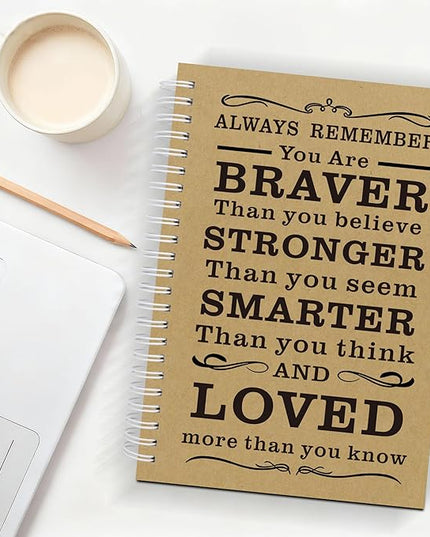 2Pcs Spiral Dotted Notebook,Inspirational Gifts A5 Dot Grid Spiral Notebook for Work & Sketching,Perfect for Office School Home Supplies,160 Pages (2, Dot Grid Brown)