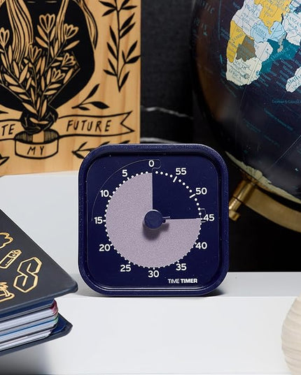 Time Timer MOD Home - Metallic Series - Individual Sized 60 Minute Visual Countdown Timer for ADHD, Adults, Students, and Pomodoro with Silent Operation (Metallic Indigo)