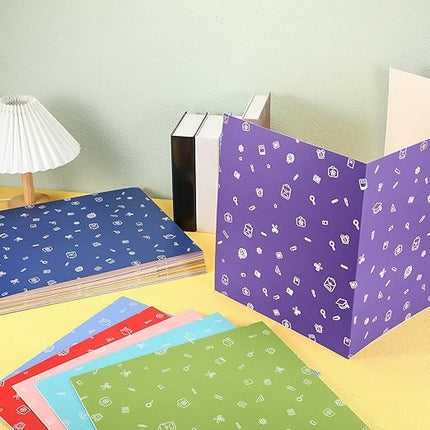 Sherr 30 Pcs School Privacy Boards Bulk for Student Colored Desk Trifold Divider Panels Privacy Partition Folders for School Student Teacher Desks, 15.8 x 13.4 x 11.81 Inches(Fresh Style)