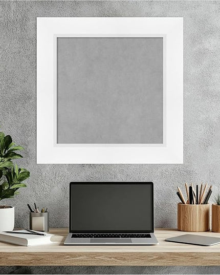 Amanti Art White Framed Magnetic Board 21x21 Small Vision Board for use with Magnets, 100% Metal Sheet to Display Items as Office Decor or for Home Organization in mudroom, Kitchen or Kids Room