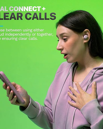 JLab Go Air Pop+ True Wireless Earbuds, in Ear Headphones, Bluetooth Earphones, 35H Playtime Ear Buds, Bluetooth Earbuds with Microphone, USB-C Charging Case, Dual Connect, EQ3 Sound, Mauve