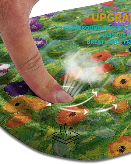 Hokafenle Ergonomic Mouse Pad Wrist Support, Wrist Rest Mousepad for Carpal Tunnel Pain Relief with Integrated Memory Foam Slope Massage Bulge (11.8x7.9 inch,Cute Floral