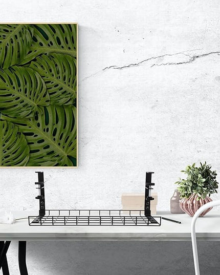 Under Desk Cable Management Tray Wire Organizer Cord Rack 500Mm Black No-Drill Installation Office Desk Cable Tray Storage