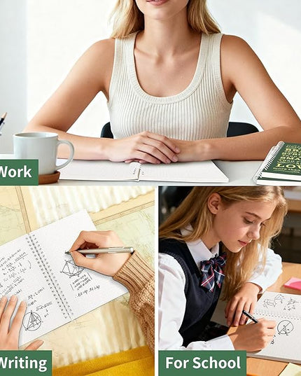 2Pcs Spiral Dotted Notebook,Inspirational Gifts A5 Dot Grid Spiral Notebook for Work & Sketching,Perfect for Office School Home Supplies,160 Pages (2, Dot Grid Dark green)