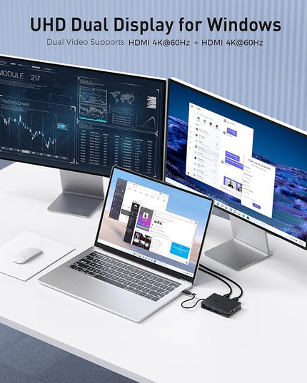 Cable Matters 8-in-1 USB C Hub Multiport Adapter with Dual 4K@60Hz HDMI, 140W PD Charging, Gigabit Ethernet, 10Gbps Data Transfer: 2X USB-C & 1x USBA 3.2 Ports (Support ONE External Display on MacOS)