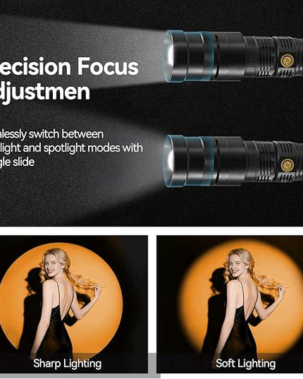 WELLMAKING 15W LED Photography Flashlight Optical Glass Lenses, 7800mAh Aluminum Alloy Patterned Ambient Light, with 20 Patterned Light Filters for Photo, Content Creation Video Recording Accessorie