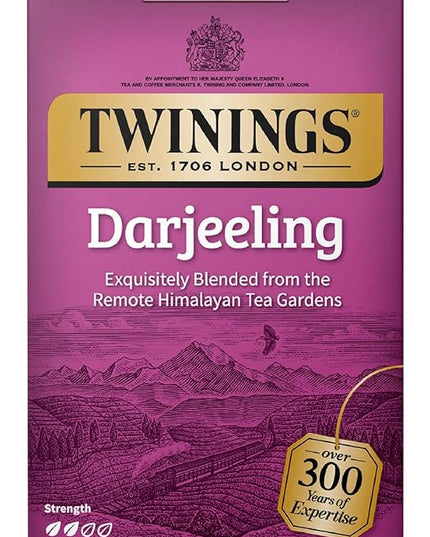 Twinings Darjeeling Black Tea Individually Wrapped Bags, 20 Count (Pack of 1), Delicate Light Taste, Caffeinated, Enjoy Hot or Iced, 20 Teabags