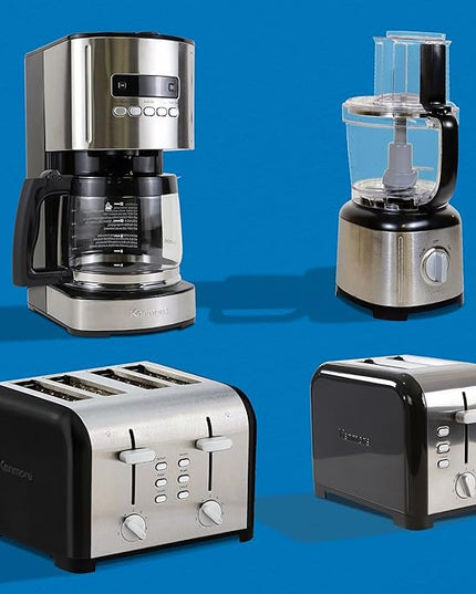 Kenmore Drip Coffee Maker - Programmable Cafe Machine With Glass Pot, Regular & Bold Brew, Auto Shut Off Large Water Reservoir, Reusable Filter, Kitchen Appliances For Cafeteria Barista, 12 Cup Black