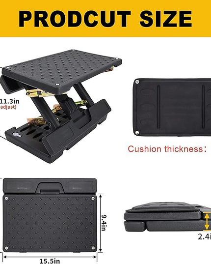 Adjustable Foot Rest Under Desk - Ergonomic Office Foot Stool with Massage, Leg Rest for Desk, Anti-Slip Design for Home & Work, Improves Posture (PB-Black)