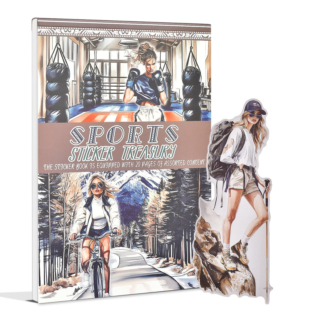 Snycler Sports Girl Theme Sticker Scrapbooking Supplies for Junk Journal, 20 Sheets PET Stickers - Vintage Journaling Stickers, Ephemera Sticker Book Pre Cut, Junk Journal Supplies, Planner