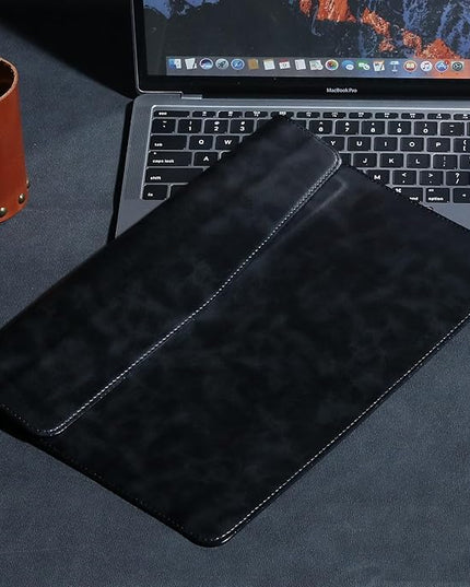 Leather Laptop Sleeve Compatible with MacBook Pro 14 Inch M4 M3 M2 M1 Pro/Max Case,Slim and Durable Waterproof Protective Cover for 13-14 Inch Notebook Computer Cover,Black