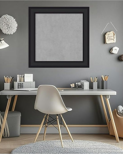 Amanti Art Black Framed Magnetic Board 25x25 Medium Vision Board for use with Magnets, 100% Metal Sheet to Display Items as Office Decor or for Home Organization in mudroom, Kitchen or Kids Room