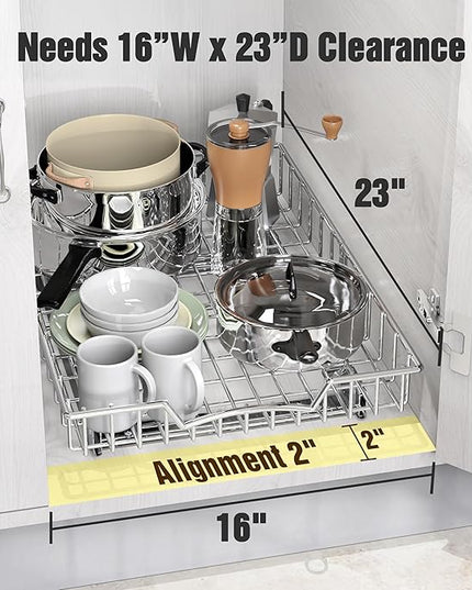 Simple Houseware Under Cabinet Pull Out Sliding Shelf Drawer Organizer, 21" D x 14" W
