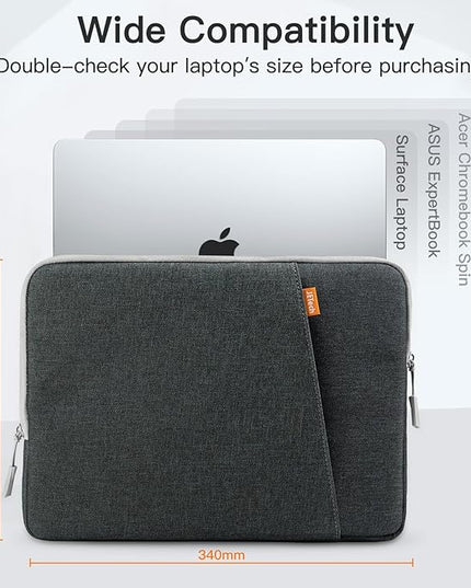 JETech Laptop Sleeve for 13-14Inch MacBook Air/Pro (M5/M4/M3/M2/M1) 2020-2025, 13-13.6 Inch Notebook, Waterproof Shock Resistant Bag Case with Accessory Pocket (Dark Grey)