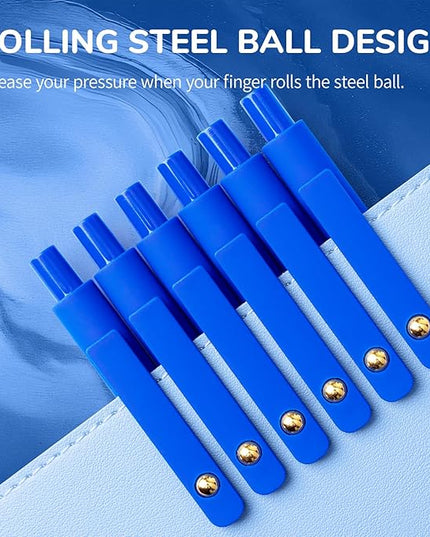 UIXJODO Blue Pens, 6 Pcs Blue Ink Pens Fine Point Smooth Writing Pens, 0.5mm Colored Ink Gel Pens for Journaling Note Taking, School Supplies Gifts for Women (6 Pcs Gold Blue - Blue Ink)