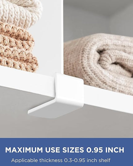 HBlife 6 Pcs White Acrylic Shelf Dividers, Vertical Purse Organizer for Closet Perfect for Sweater, Shirts, Handbags in Bedroom and Kitchen, Closet Separators for Organization Cabinet
