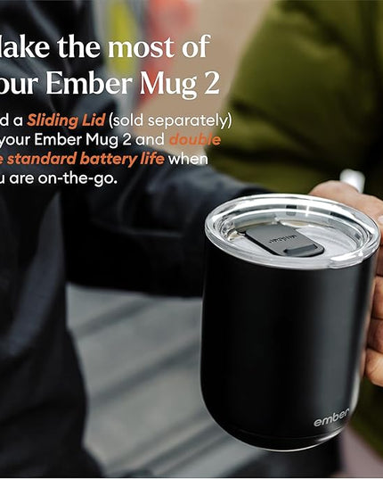 Ember Temperature Control Smart Mug 2, 14 Oz, App-Controlled Heated Coffee Mug with 80 Min Battery Life and Improved Design, Black
