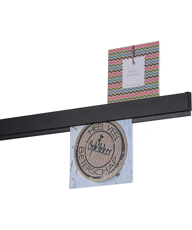 STAS papergrip - Restaurant Ticket Holder - Ticket Rail Bulletin bar - Poster Hanger - 59 inch (150 cm) (Black)