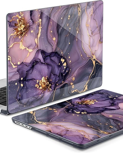 DONGKE Case for M5 MacBook Pro 14 inch 2025 2024-2021 M4 M3 M2 M1, Plastic Hard Shell Cover Compatible with A3434 A3112 A3401 A3185 A2992 A2779 A2442, Retina XDR Display & Touch ID, Purple Hydrangea