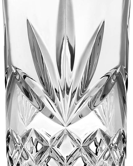 Godinger Highball Glasses, Tall Drinking Glasses, Cocktail Glasses, Glass Cups for Water, Juice, Liquor, Beer or Wine - Set of 4, Shannon Crystal, 12oz