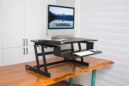 Lorell Adjustable Desk/Monitor Riser, Black