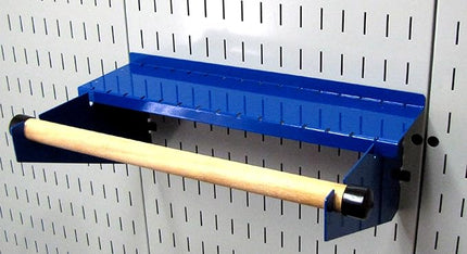Wall Control Paper Towel Holder and Dowel Rod Pegboard Shelf Assembly for Wall Control Pegboard and Slotted Tool Board - Blue