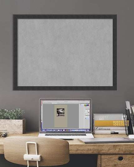 Amanti Art Black Framed Magnetic Board 22x30 Medium Vision Board for use with Magnets, 100% Metal Sheet to Display Items as Office Decor or for Home Organization in mudroom, Kitchen or Kids Room
