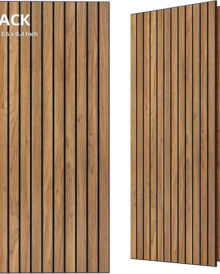 TO-TH Wood-Look Sound Panels, 4 Pack 47.2” x 23.6” Soundproof Wall Panels, Decorative Acoustic Panels,Wood Panels for Wall for Home, Office, Basement, Rustic Teak