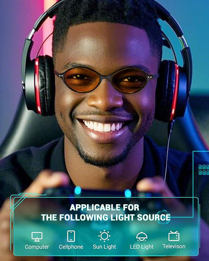 TIJN Olisa Blue Light Blocking Glasses for Women Men,Oval Glasses Frame Bluelight Glasses for Gaming/Computer/Screen