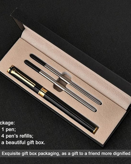 YIVONKA Luxury Ballpoint Pen Black Refill Line width 0.5mm,Best Office Pen Gift for Men & Women Professional Executive,Nice BallPens Classy Gift Box (Black)