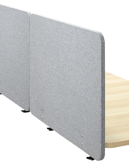 VIVO Clamp-on/Screw-on 71 x 24 inch Privacy Panel System, Sound Absorbing Cubicle Desk Divider, Acoustic Partition, 2 Panels, Gray, PP-2-V072G