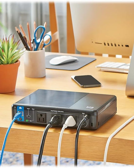 Tripp Lite Cloud-Connected 350VA UPS Battery Backup and Surge Protector, Remote Management & Monitoring, 210W, 3 Outlets, Computer UPS, Wall Mount Option, 5ft Cord, 3-Year Warranty (BC350RNC)