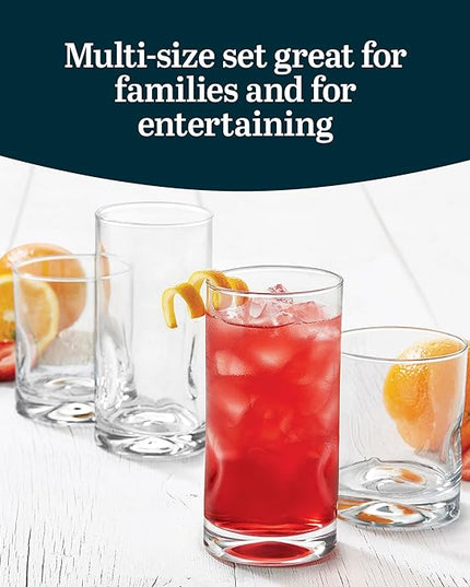 Libbey Impressions 16-Piece Tumbler and Rocks Glass Set
