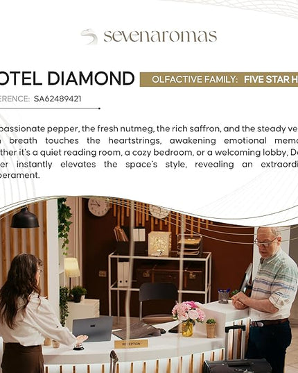 SevenAromas Hotel Scent Diffuser Oil, Luxury Hotel-Inspired Essential Oil for Aromatherapy & HVAC Diffusers – Premium Dropper Bottle - 145 ml 5 FL oz (Hotel Diamond)