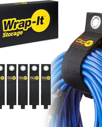 Heavy-Duty Wrap-It Storage Straps, 17-inch (6 Pack) - Extension Cord Organizer, Storage, Cord Straps, Cable Straps for Hoses, Rope, RV, Workshop, Boat, Tools, and Garage Wall Storage and Organization