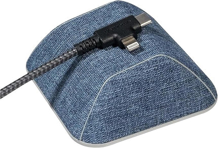 Smartish® Magnetic Cord Holder - Cable Wrangler Organizer Stocking Stuffer with Magnet Clips for Charger Management on Desktop, Nightstand for USB-C + Lightning - Blue Jeanie
