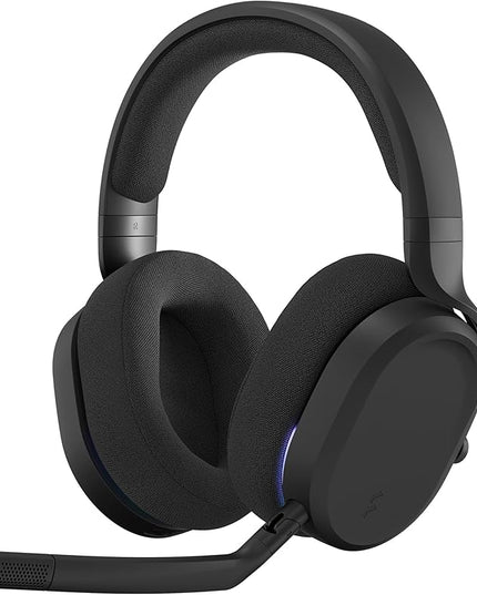 Fractal Design Scape Dark - Wireless PC Gaming Headset - Detachable Flip-to-Mute Microphone with Noise Cancellation - Battery Life Up to 40 Hours - Configurable Ambient Lighting - Black