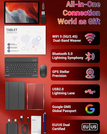 DEZLTID 2025 Android 15 Tablet 11 Inch with Keyboard Stylus Mouse: 2K IPS Tablette (2000x1200) 丨Widevine L1,36GB+256GB(1TB TF), 5G/2.4G WiFi, 8-Core, 8000mAh,8+13MP, AnTuTu 255K丨GMS丨FCC丨CE- Gray