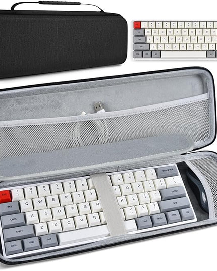 60% Keyboard Case, Hard Travel Carrying Case for 61 Keys Keyboard Cover, Compatible with MageGee Mini 60%, RK ROYAL KLUDGE R65, Snpurdiri 60%, Aula WIN60, Razer Huntsman 60% Keyboards Protector, Black