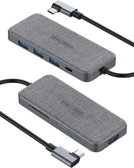 USB C Hub, ZSIMC 7-in-1 Docking Station Multiport Adapter with 4K HDMI, 100W Power Delivery, 3 USB 3.0 Ports, SD/TF Card Reader for MacBook Pro/Air, iPad Pro/Mini 6, Surface and More Type C Laptops